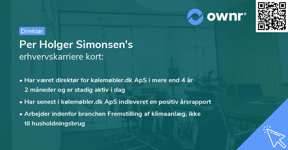 Per Holger Simonsen's erhvervskarriere kort