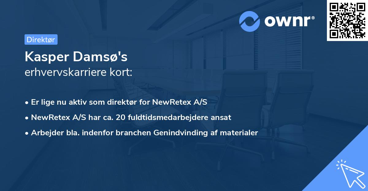 Kasper Damsø's erhvervskarriere kort