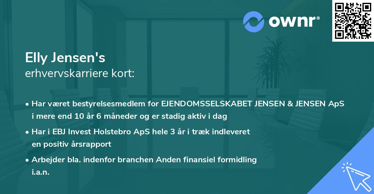 Elly Jensen's erhvervskarriere kort