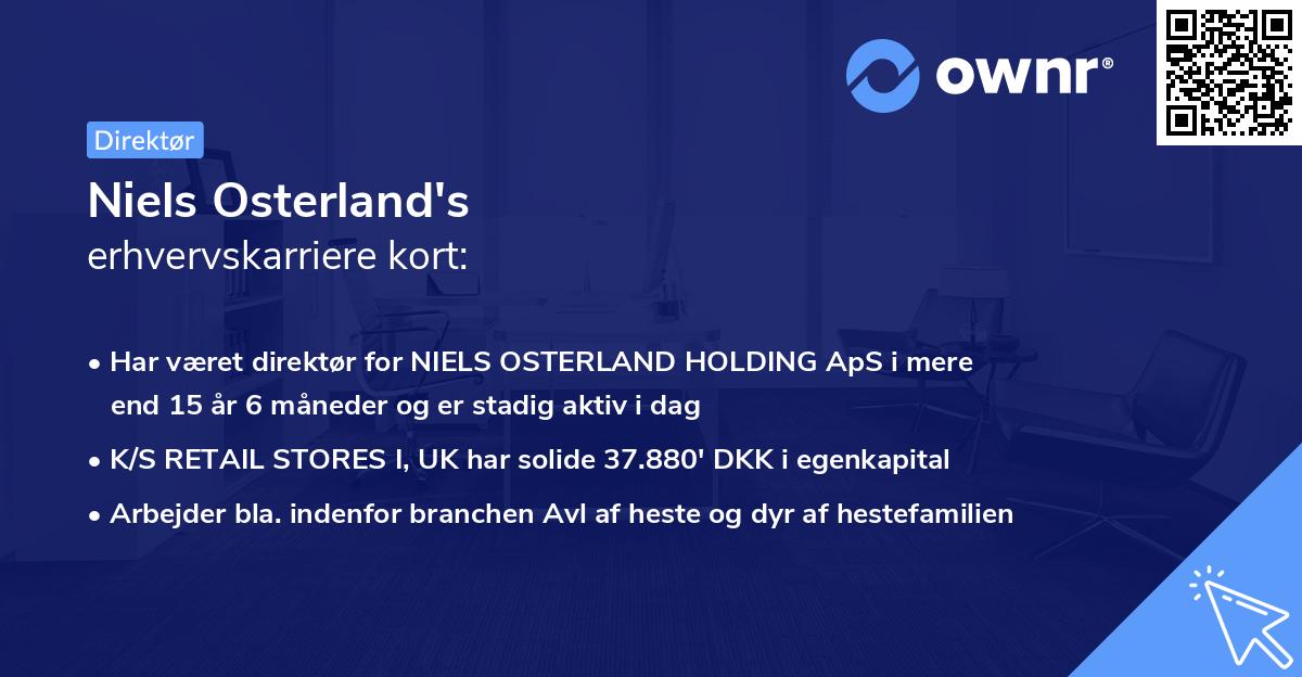 Niels Osterland's erhvervskarriere kort