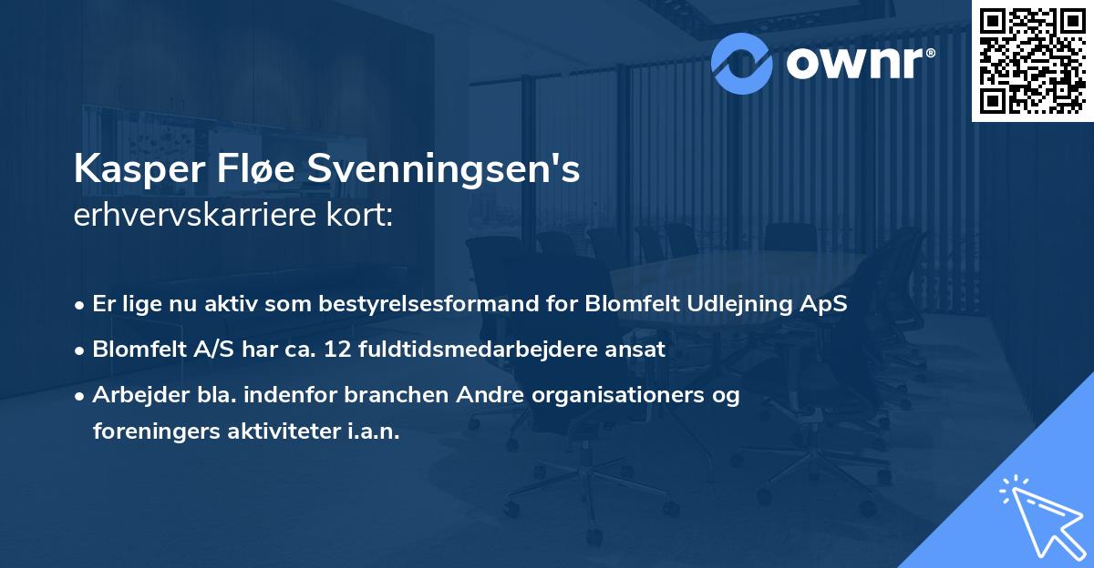 Kasper Fløe Svenningsen's erhvervskarriere kort