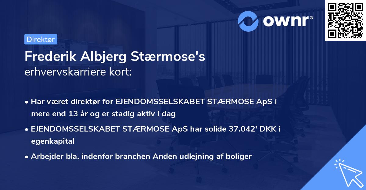 Frederik Albjerg Stærmose's erhvervskarriere kort