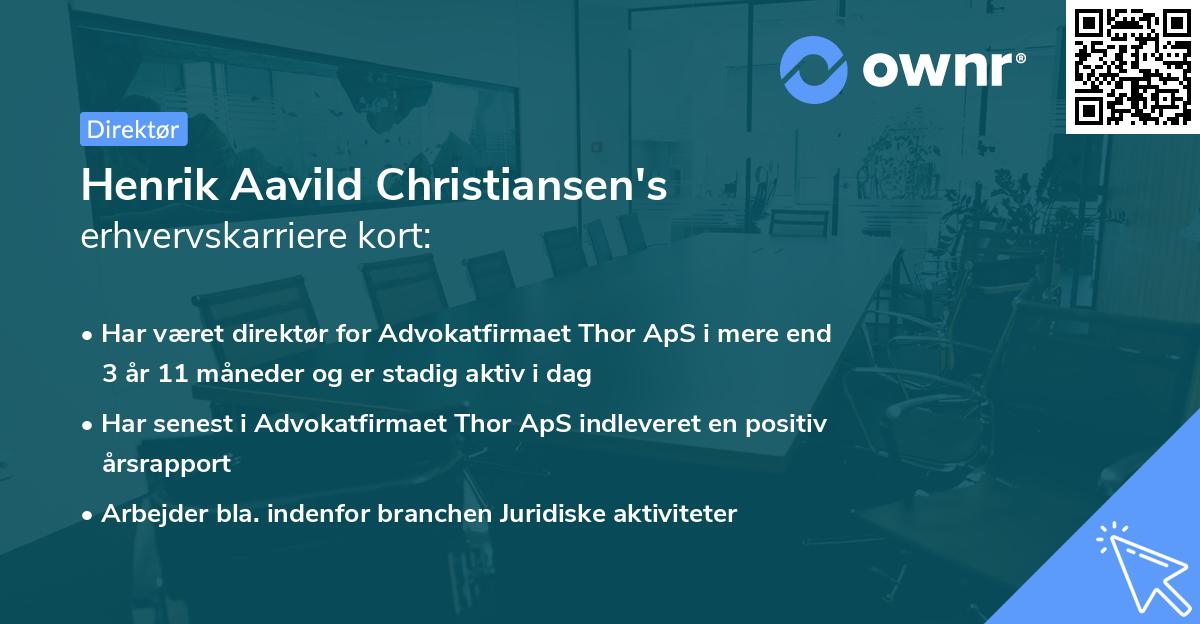 Henrik Aavild Christiansen's erhvervskarriere kort