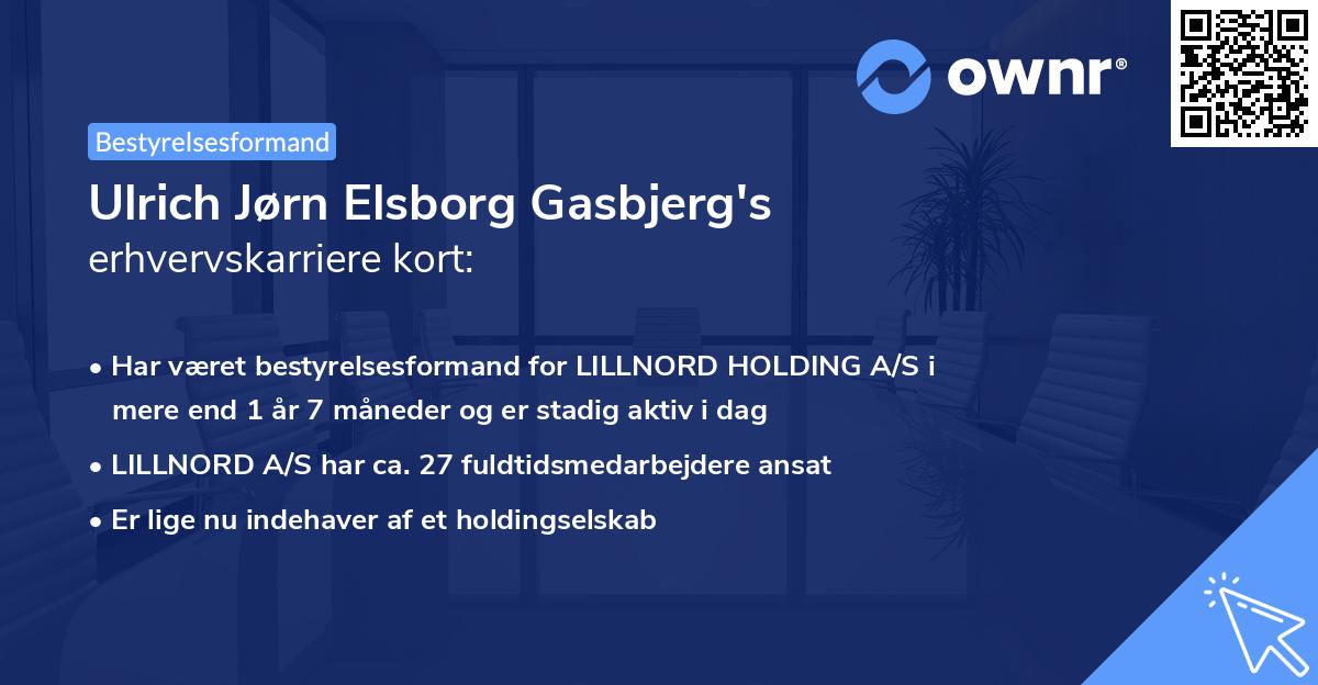 Ulrich Jørn Elsborg Gasbjerg's erhvervskarriere kort