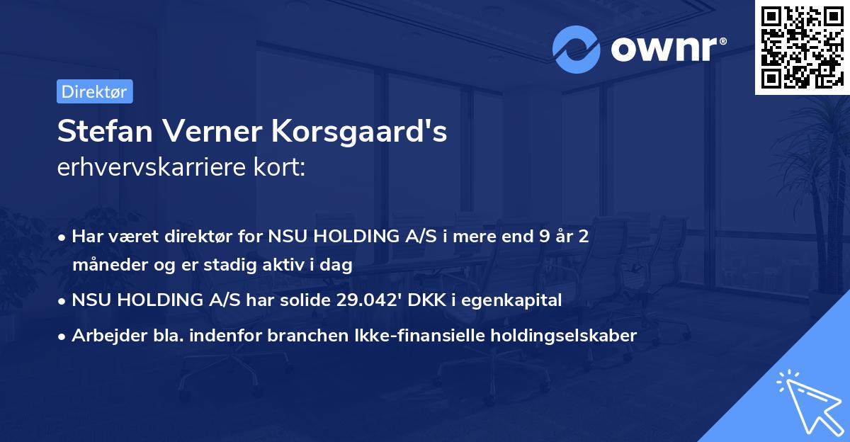 Stefan Verner Korsgaard's erhvervskarriere kort