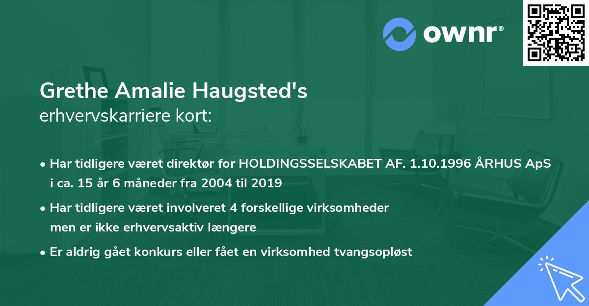 Grethe Amalie Haugsted's erhvervskarriere kort