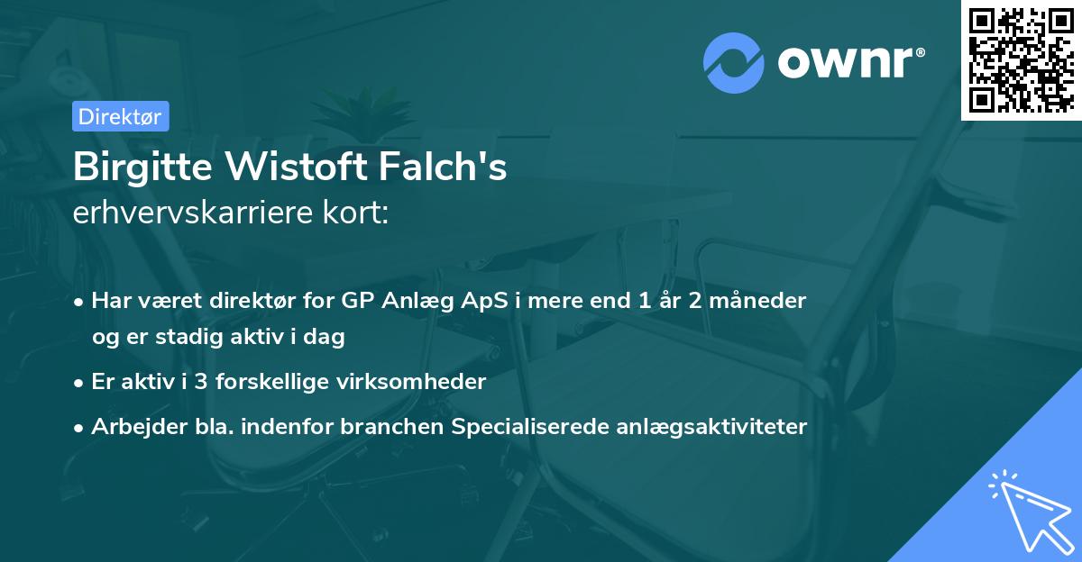 Birgitte Wistoft Falch's erhvervskarriere kort