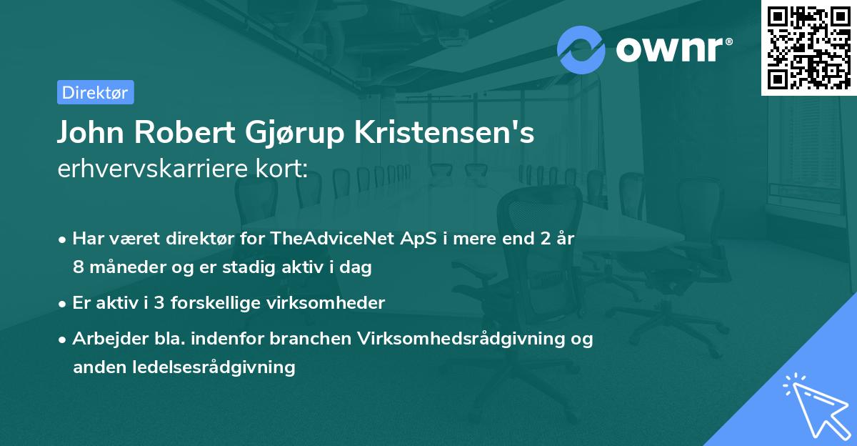 John Robert Gjørup Kristensen's erhvervskarriere kort