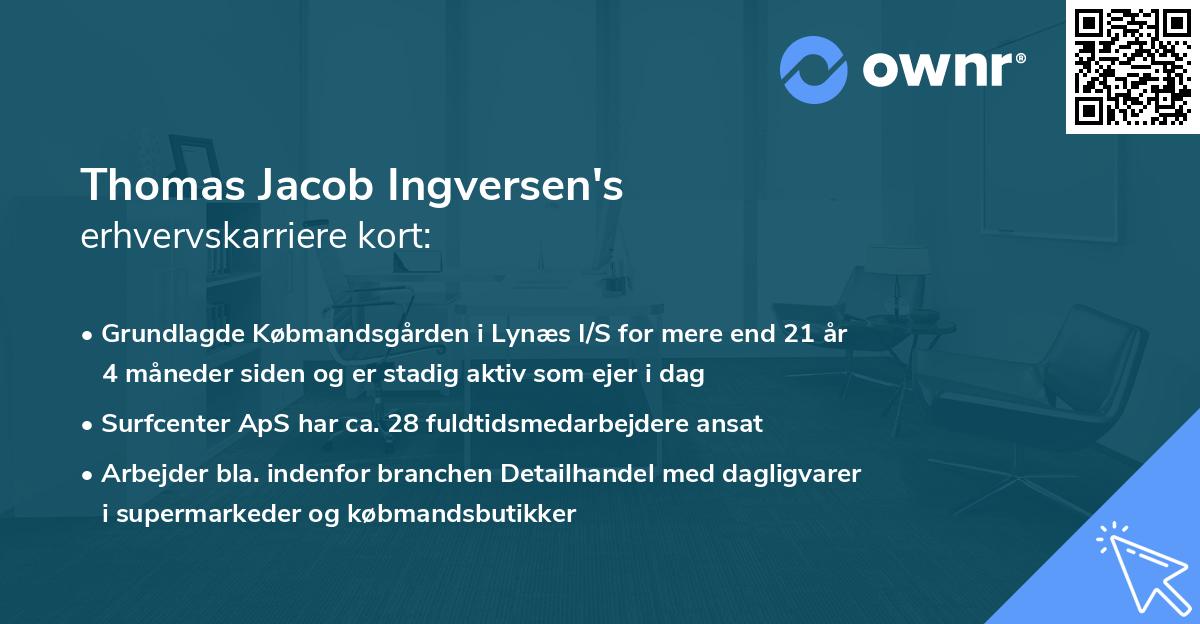 Thomas Jacob Ingversen's erhvervskarriere kort