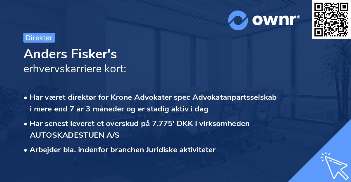 Anders Fisker's erhvervskarriere kort