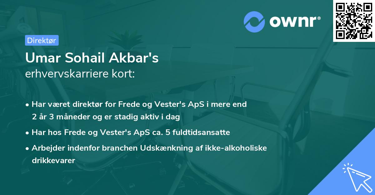 Umar Sohail Akbar's erhvervskarriere kort