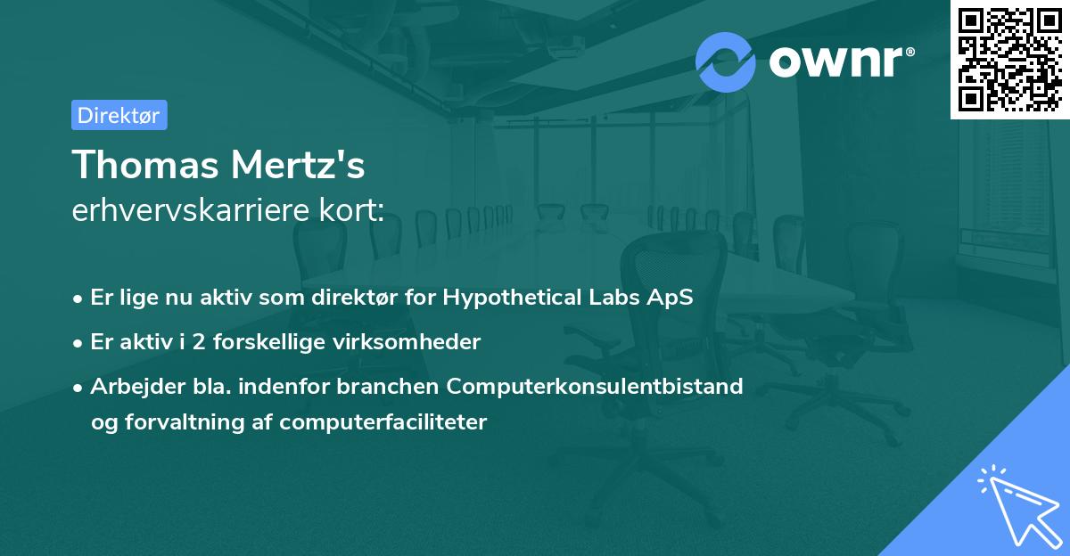 Thomas Mertz's erhvervskarriere kort