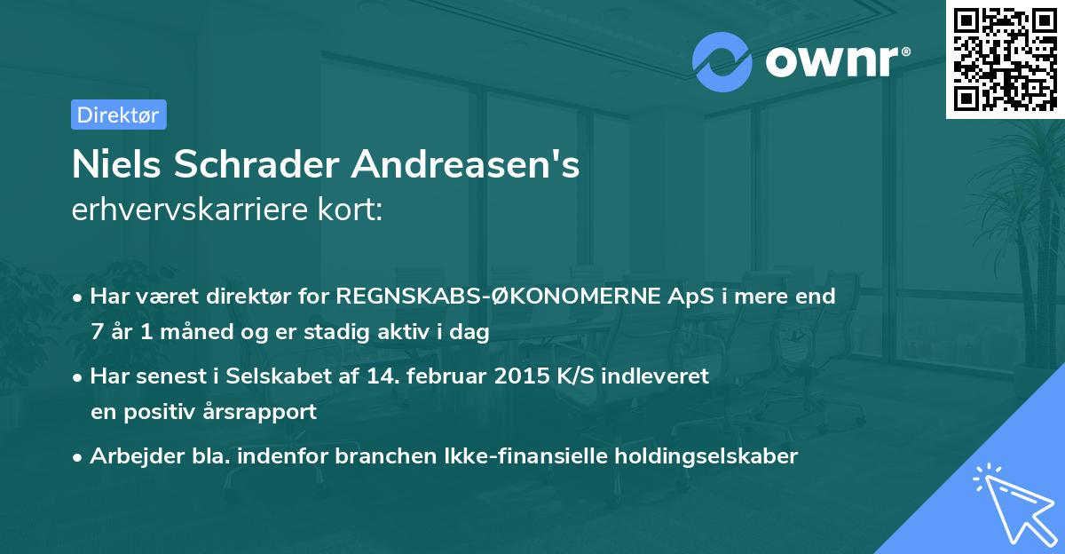 Niels Schrader Andreasen's erhvervskarriere kort