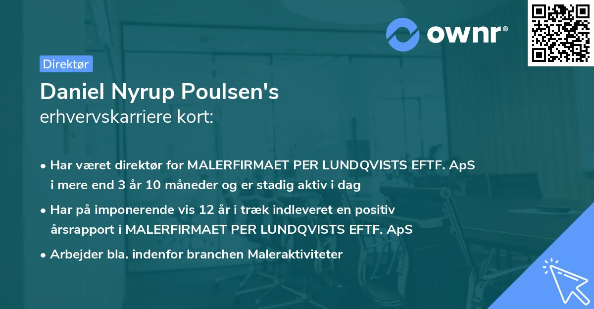Daniel Nyrup Poulsen's erhvervskarriere kort