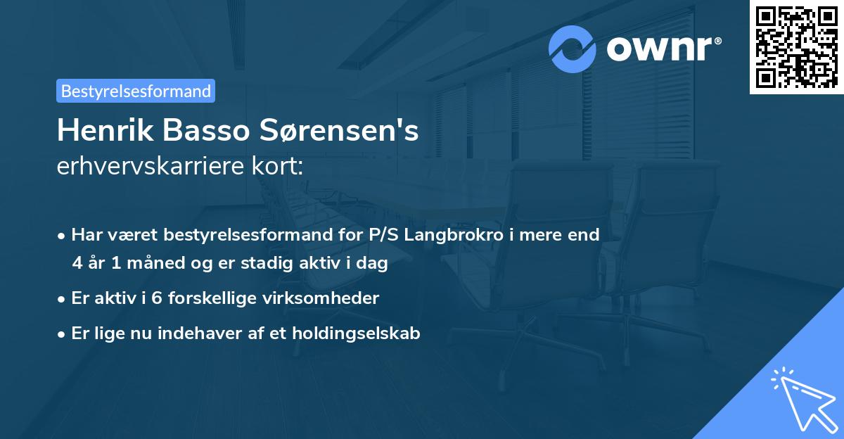 Henrik Basso Sørensen's erhvervskarriere kort