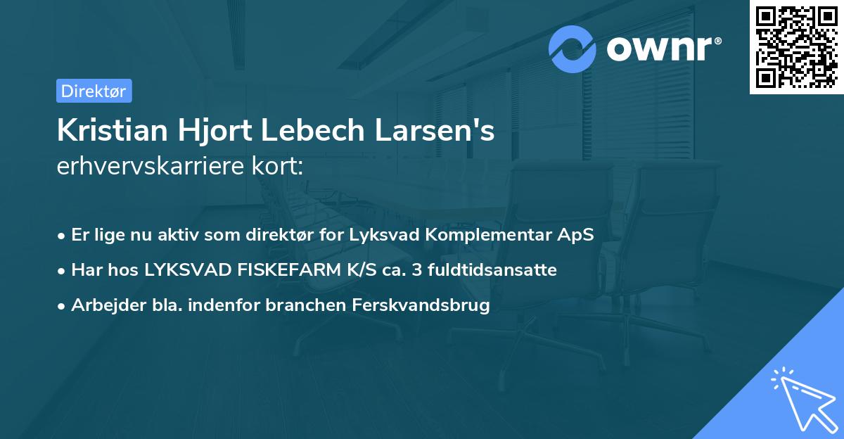 Kristian Hjort Lebech Larsen's erhvervskarriere kort