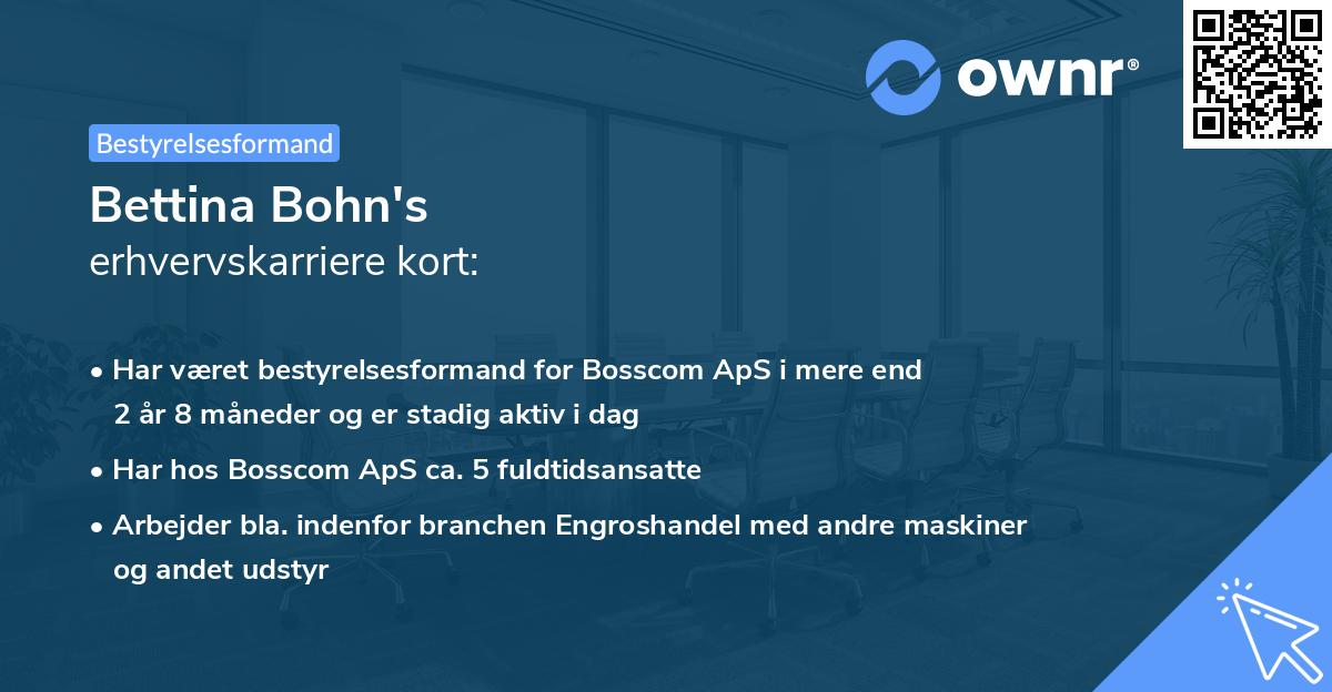 Bettina Bohn's erhvervskarriere kort