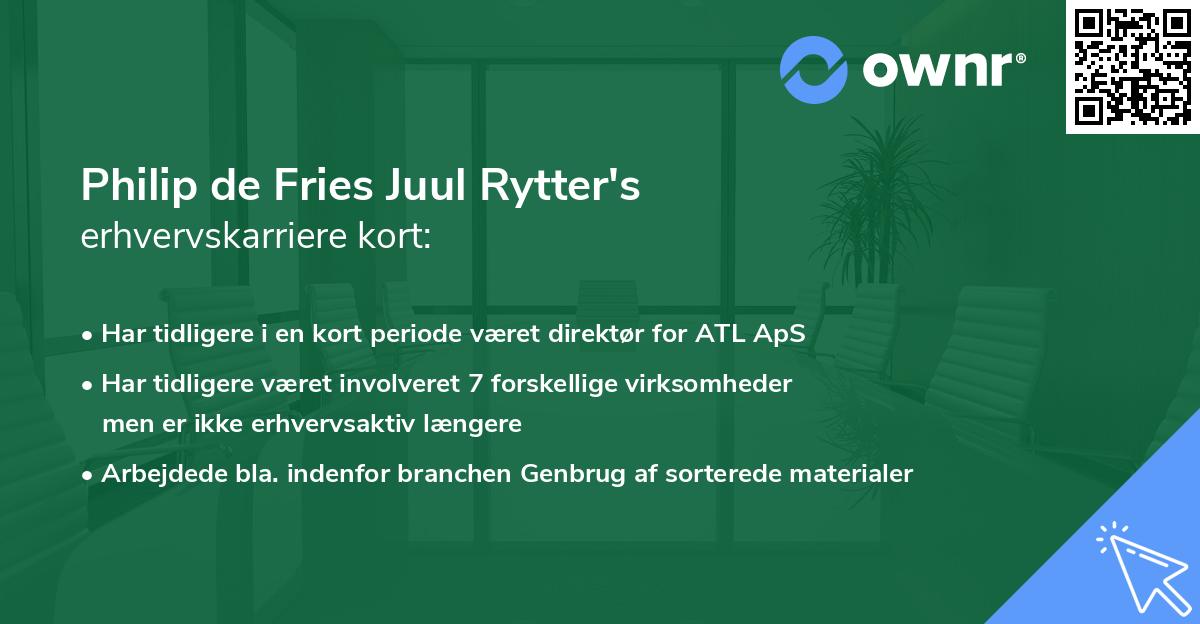 Philip de Fries Juul Rytter's erhvervskarriere kort