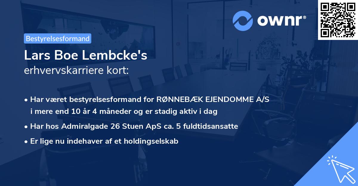 Lars Boe Lembcke's erhvervskarriere kort