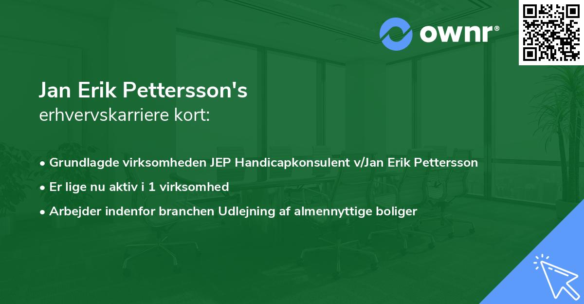 Jan Erik Pettersson's erhvervskarriere kort