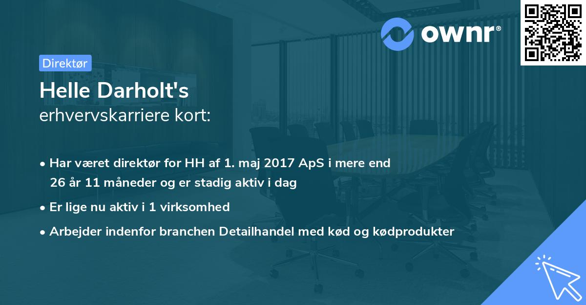 Helle Darholt's erhvervskarriere kort