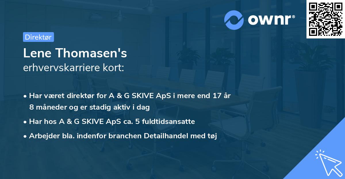 Lene Thomasen's erhvervskarriere kort