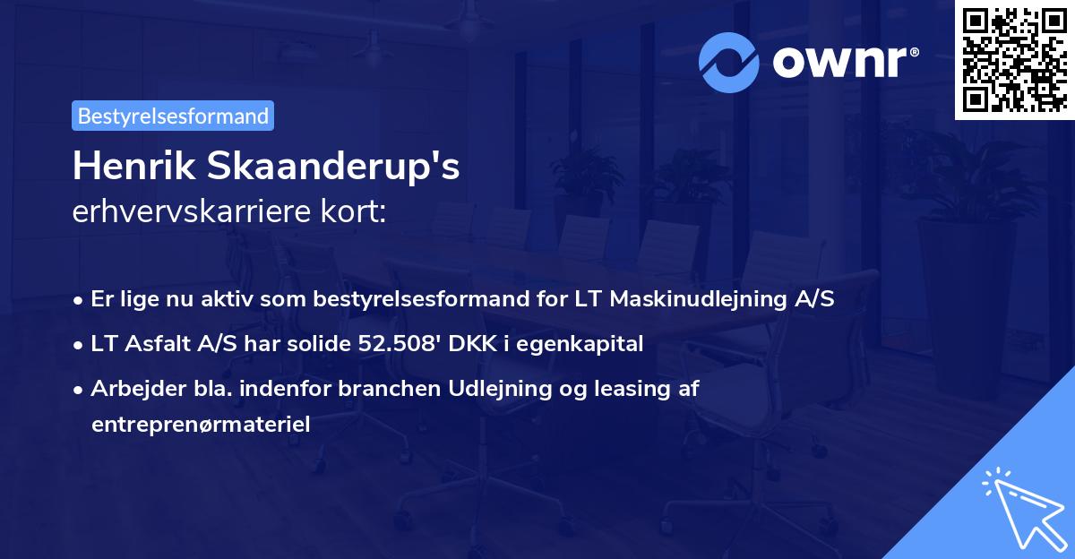 Henrik Skaanderup's erhvervskarriere kort