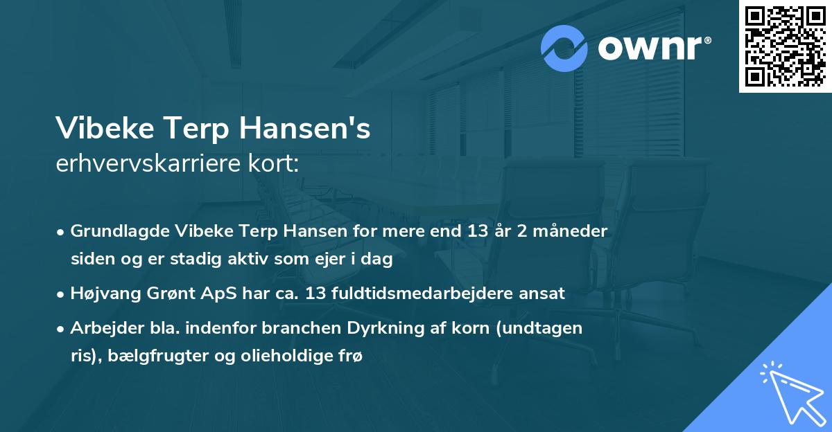 Vibeke Terp Hansen's erhvervskarriere kort