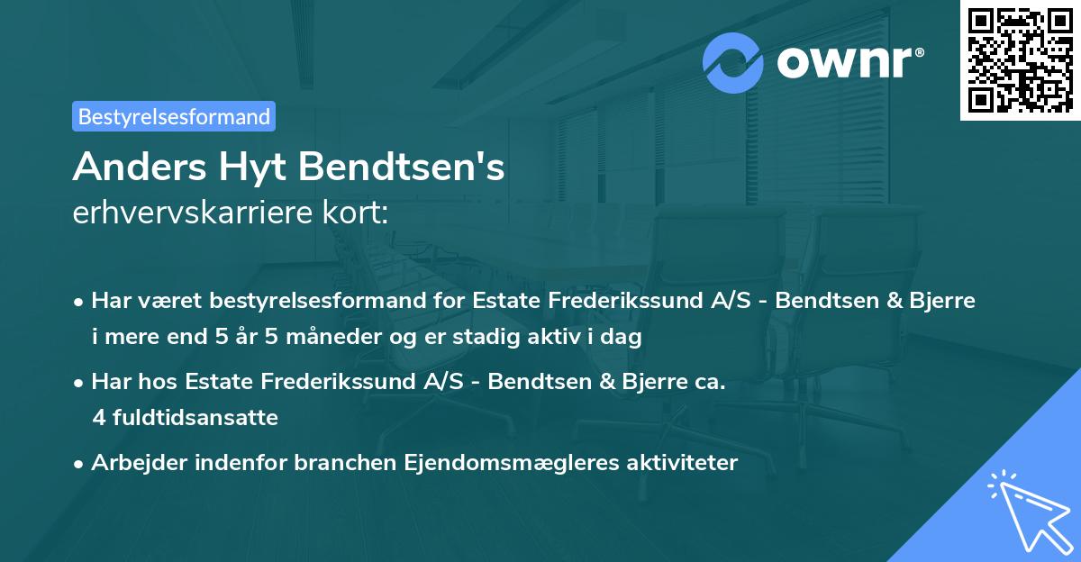 Anders Hyt Bendtsen's erhvervskarriere kort