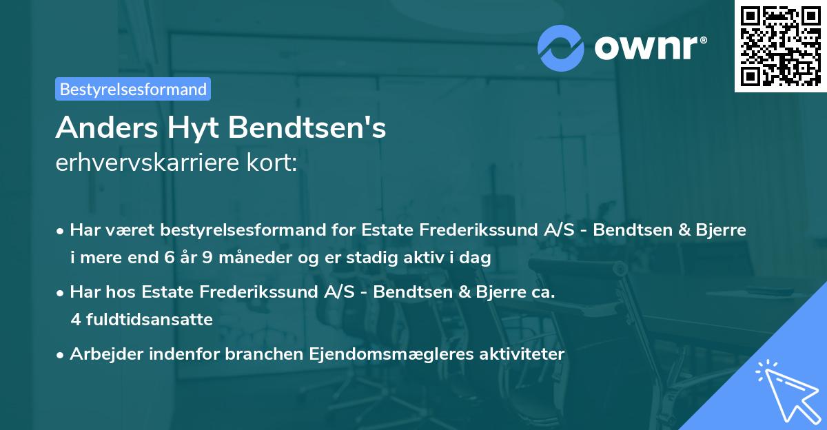 Anders Hyt Bendtsen's erhvervskarriere kort