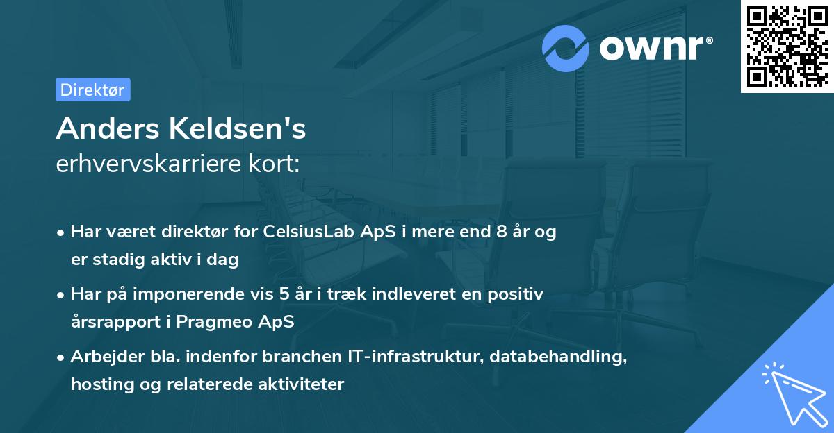 Anders Keldsen's erhvervskarriere kort