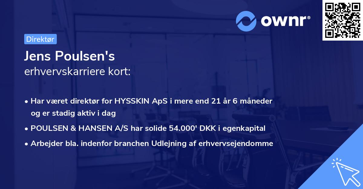 Jens Poulsen's erhvervskarriere kort