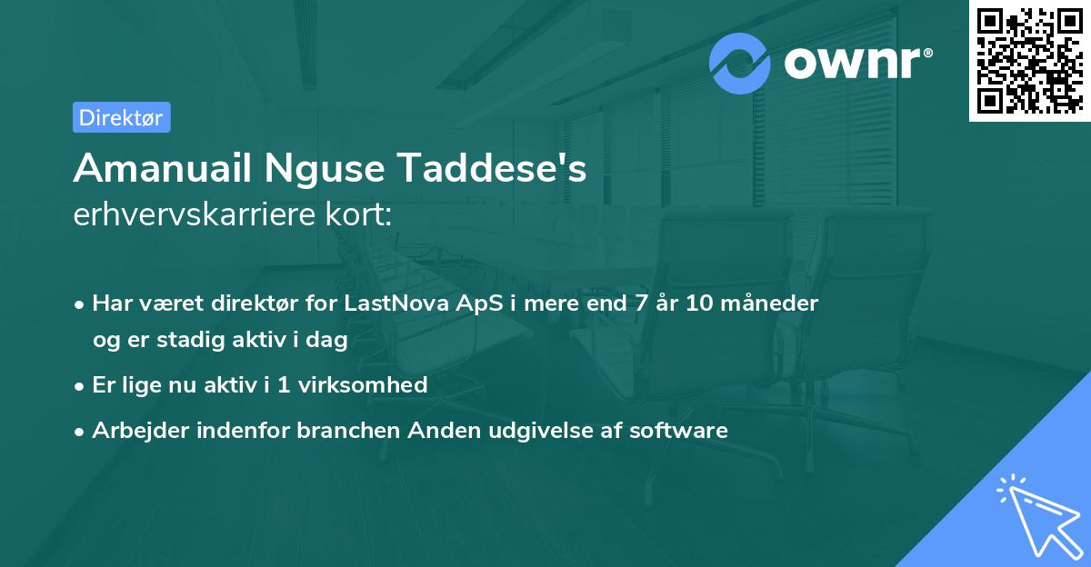 Amanuail Nguse Taddese's erhvervskarriere kort