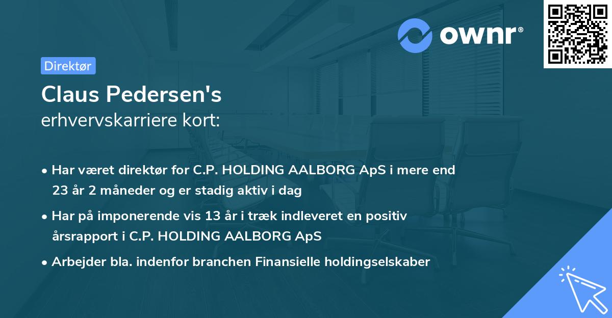 Claus Pedersen's erhvervskarriere kort