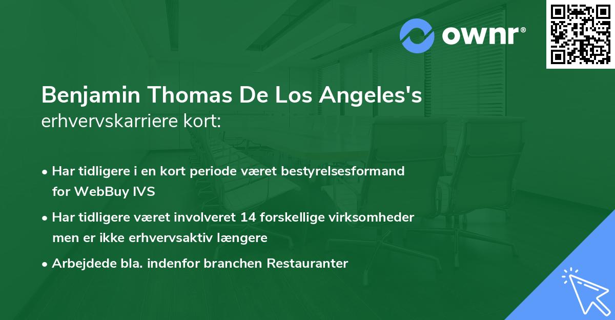 Benjamin Thomas De Los Angeles's erhvervskarriere kort