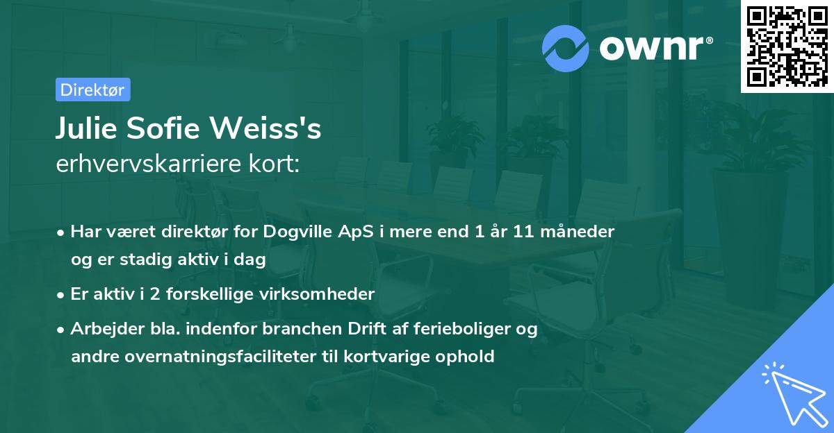 Julie Sofie Weiss's erhvervskarriere kort