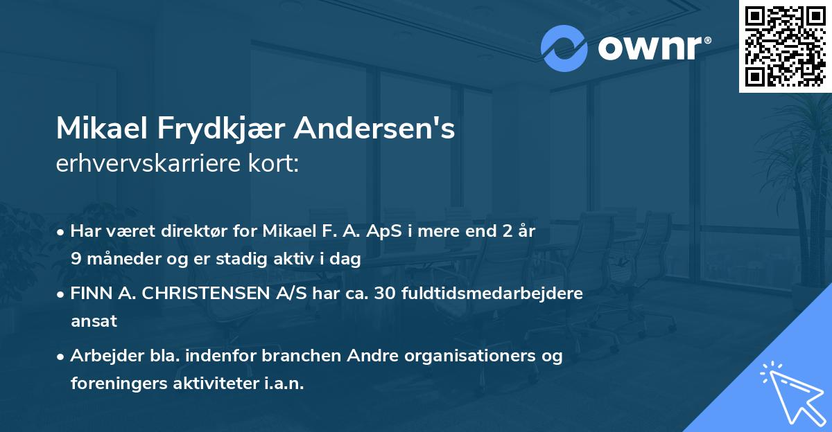 Mikael Frydkjær Andersen's erhvervskarriere kort