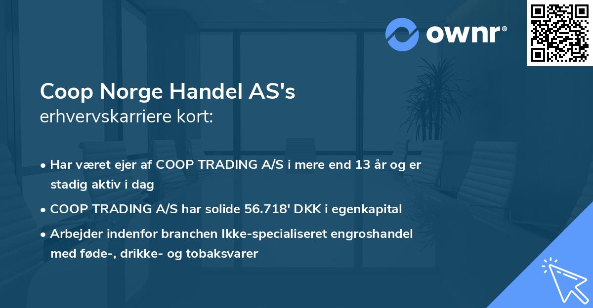 Coop Norge Handel AS's erhvervskarriere kort