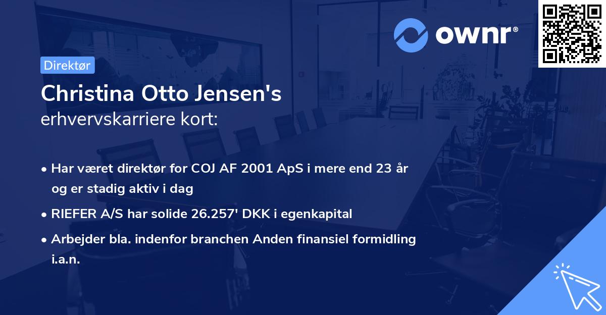 Christina Otto Jensen's erhvervskarriere kort