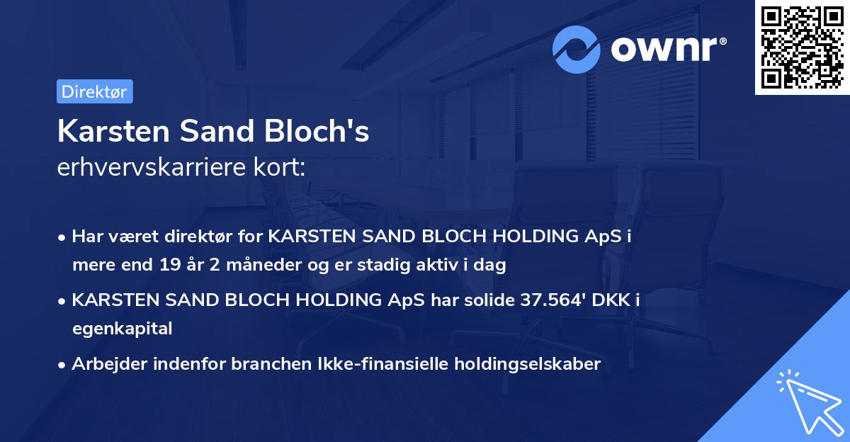 Karsten Sand Bloch's erhvervskarriere kort