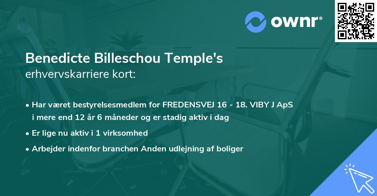 Benedicte Billeschou Temple's erhvervskarriere kort