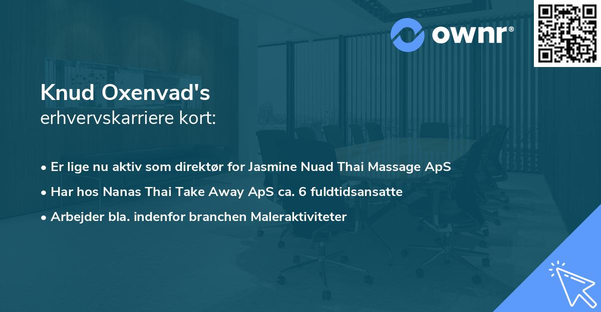 Knud Oxenvad's erhvervskarriere kort
