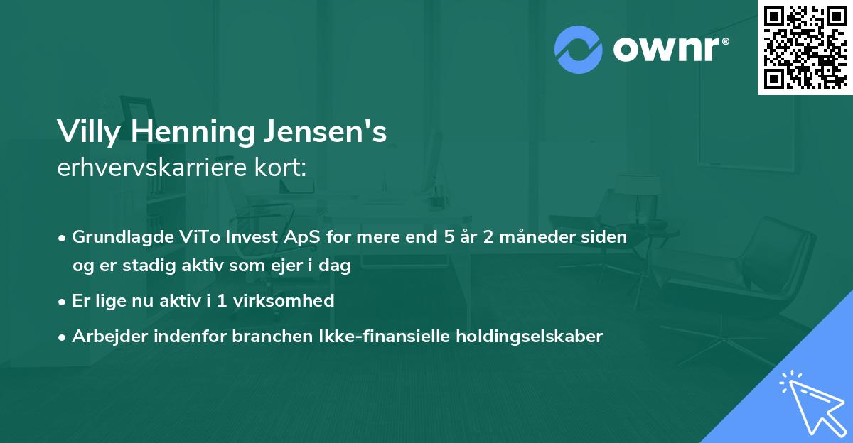 Villy Henning Jensen's erhvervskarriere kort
