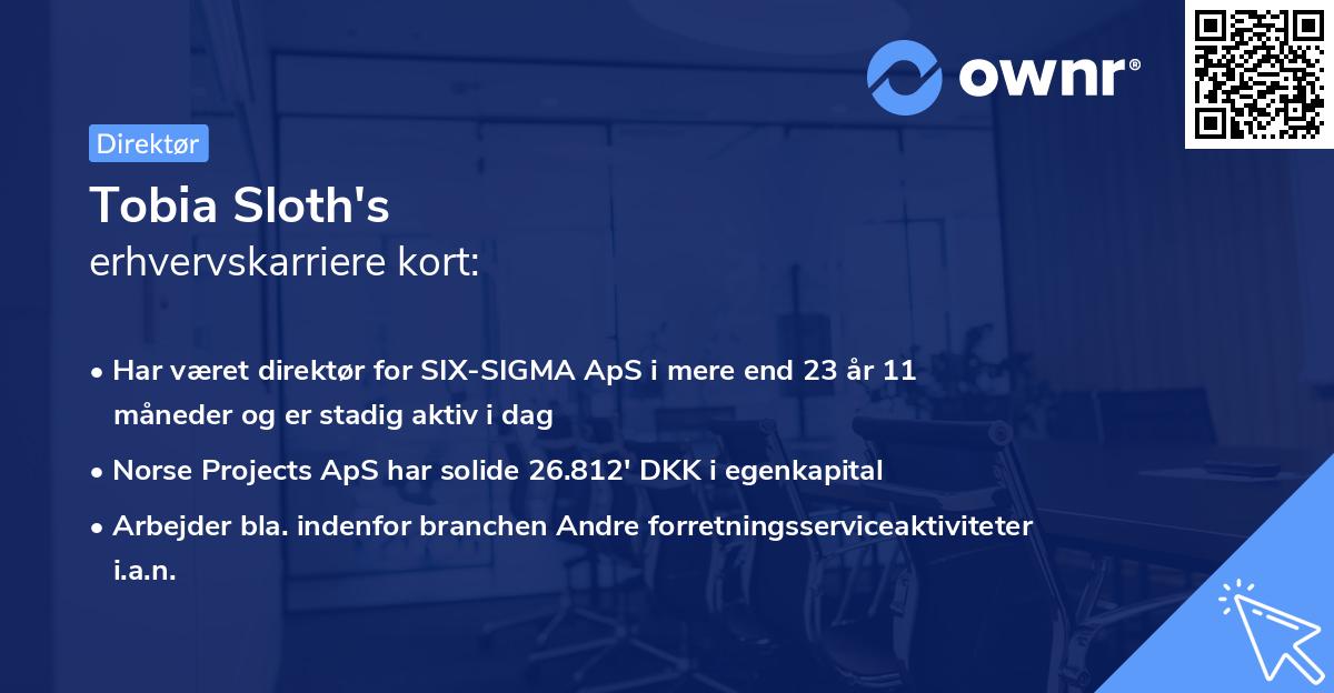 Tobia Sloth's erhvervskarriere kort
