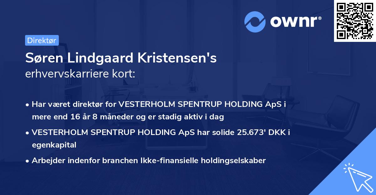 Søren Lindgaard Kristensen's erhvervskarriere kort