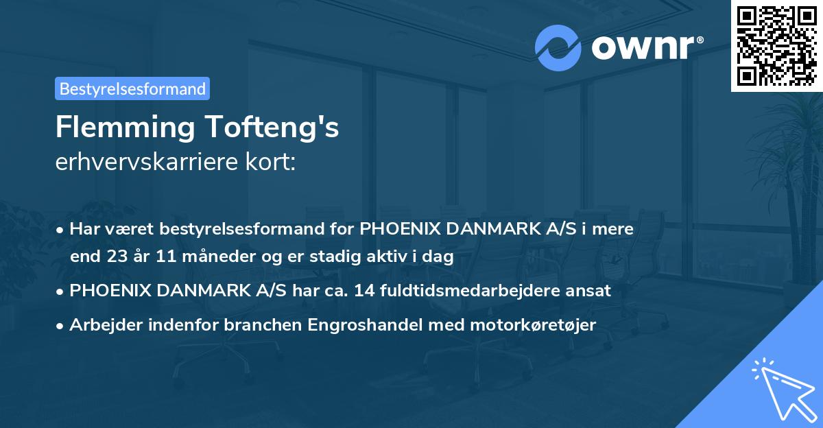 Flemming Tofteng's erhvervskarriere kort