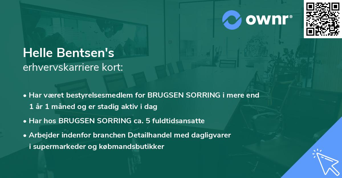 Helle Bentsen's erhvervskarriere kort
