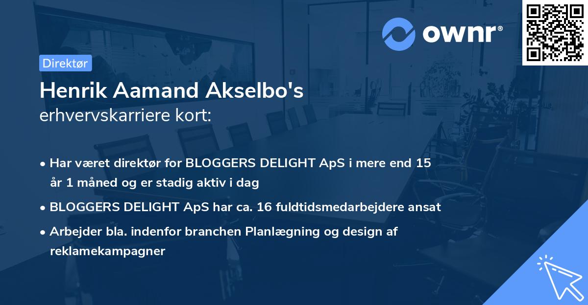 Henrik Aamand Akselbo's erhvervskarriere kort