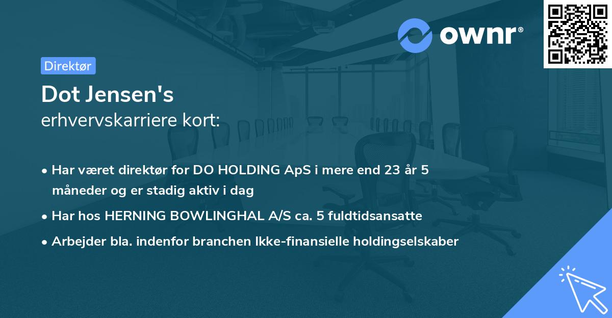 Dot Jensen's erhvervskarriere kort