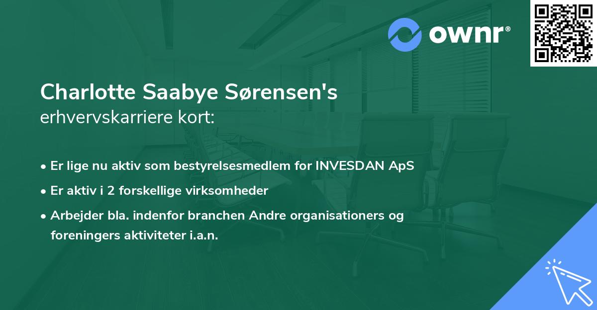 Charlotte Saabye Sørensen's erhvervskarriere kort